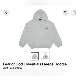 Essentials Light Gray Fleece Hoodie